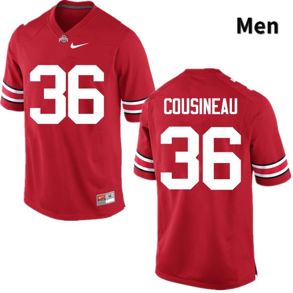 Ohio State Buckeyes Tom Cousineau Men's #36 Red Game Stitched College Football Jersey